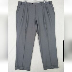 Lauren Ralph Lauren Charcoal Trousers Rare Double Pleat, Cuffed, Extended Tab